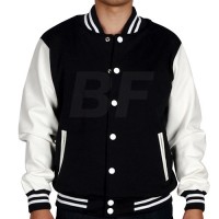 Black and White Varsity Baseball Letterman jacket